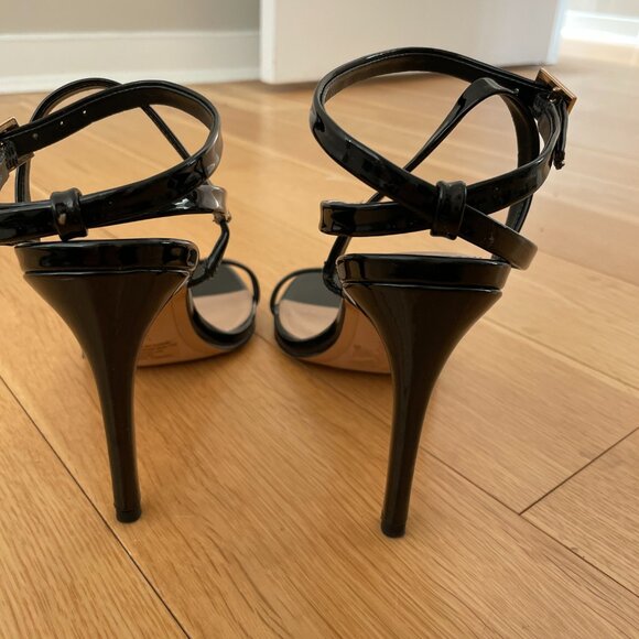 BCBGeneration Ladies Strappy Heels, Black Patent Leather, Size 8 - Picture 3 of 7